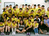 WANG Shijie Mike (third row, sixth from left) in Year 1, with his College Orientation Camp groupmates in a social service activity in Tin Shui Wai in 2012